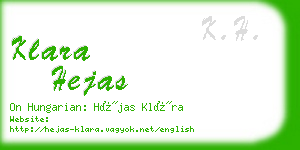 klara hejas business card